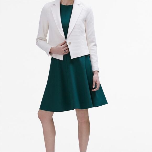 MM LaFleur Albright Jacket Chevron Weave Ivory Size 14 - Picture 2 of 6